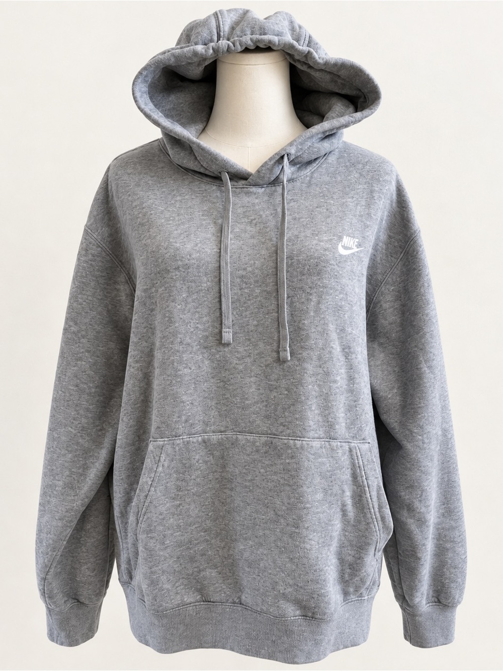 Vintage Y2K Nike Gray Mini Swoosh Hoodie Large